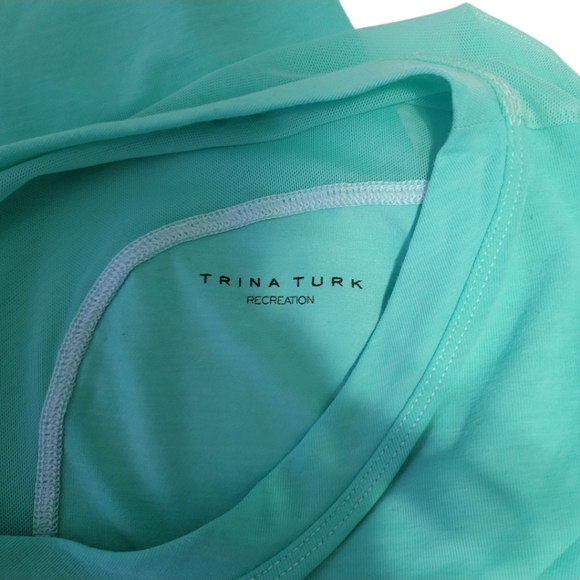 Trina Turk Women's XL T-Shirt Top Aqua - Picture 4 of 12